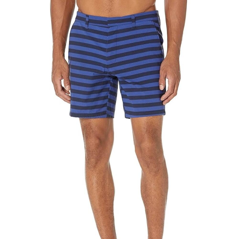Goodthreads Men's 9" Quick-Dry Hybrid Short Navy Blue Striped size 36